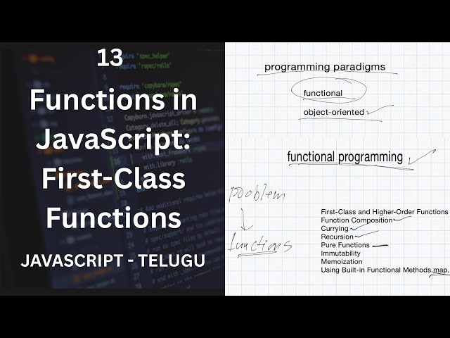 Functions in JavaScript: First-Class Functions - Telugu