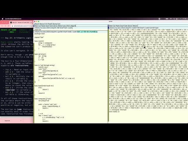 AoC 2021 Day 24 using Go [Compiler Analysis]