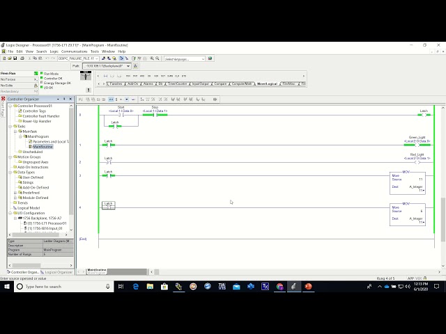 Mov instruction in Studio 5000 video #5