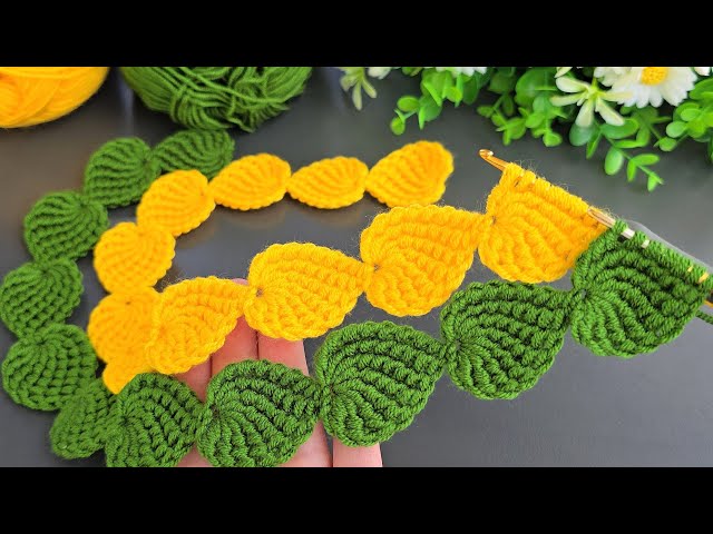Wow Amazing💯👌Make a Beautiful Leaf Crochet Strap | Hair Band or Bag Handle Idea.