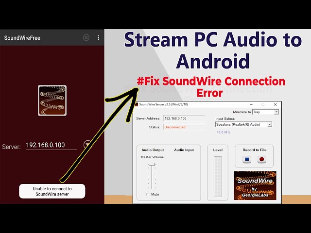 How to share PC Audio to Android Mobile  using Wifi |   soundwire server unable to connect