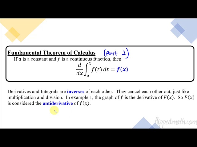 Calculus AB/BC – 6.4 The Fundamental Theorem of Calculus and Accumulation Functions