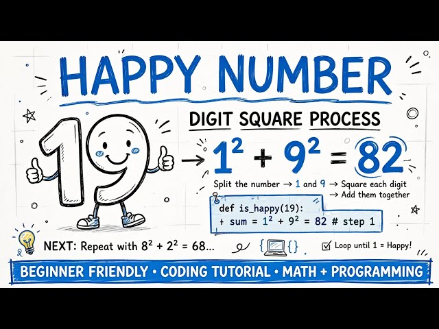 LeetCode 202 Happy Number Explained Step by Step | Easy Logic for Beginners