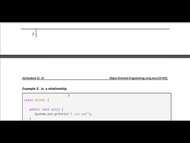 OOP WK 11 6  is a relationship in inheritance in java