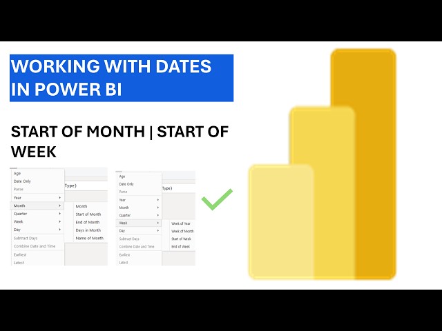 8 Create Start of week and Month from Date Column in Power BI | POWER BI TUTORIAL IN ENGLISH