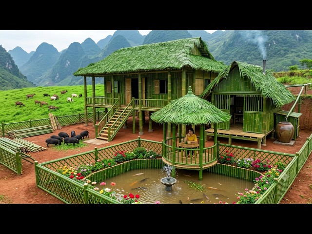 Her Husband Kicked Her Out, She Built a Bamboo House Alone in the Forest