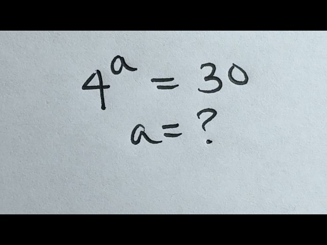 Solve for a in this nice exponential equation | Math Olympiad Mathematics