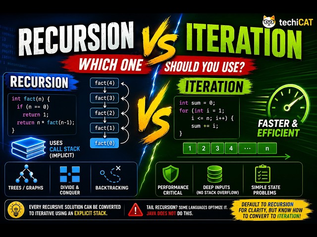 Recursion vs Iteration | Which One Should You Use? (Interview Guide)