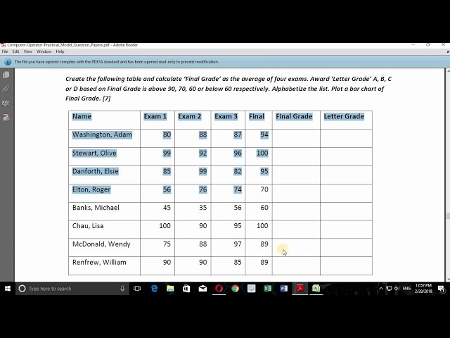 Set 4  Ms Excel Solution Computer Operator Practical Examination Icttrend