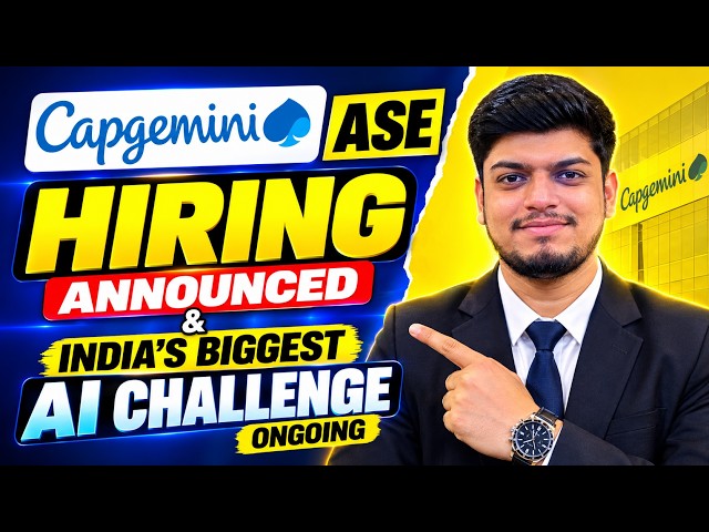 🔥Capgemini ASE Careers Hiring  | India's Biggest AI Challenge | Freshers/Exp/Students Eligible