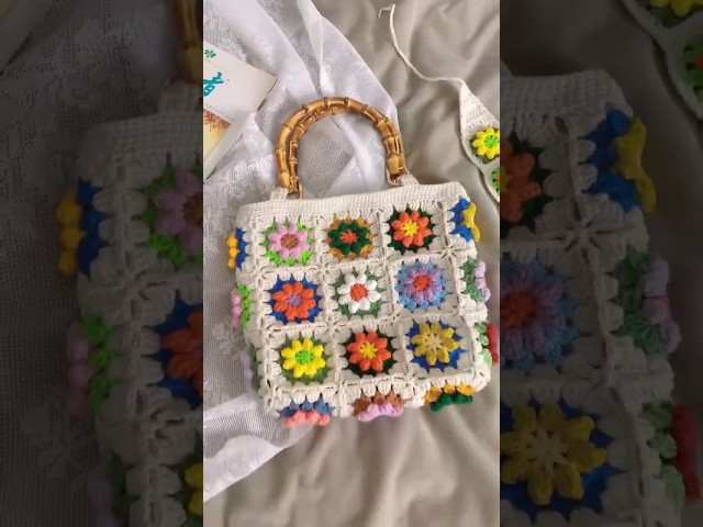 How to Crochet Floral Granny Square Tote Bag | Simple Tutorial