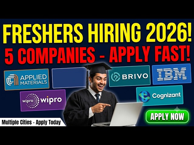 Tech Hiring 2026 | 5 Companies IBM Wipro Cognizant Freshers Apply #freshersjob #hiring #jobs #itjobs