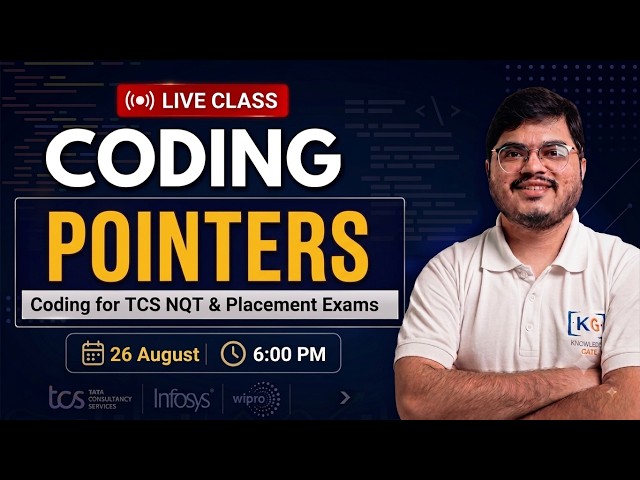 Pointers in C for TCS NQT 2027 | Complete Coding Class for Placements