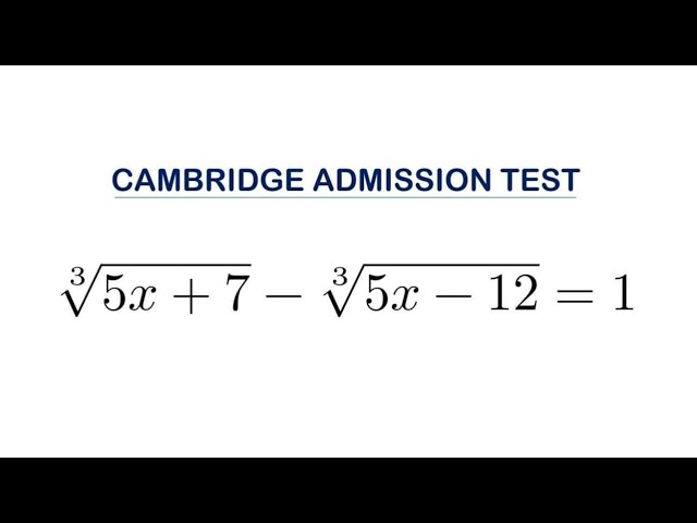 Can You Solve This Radical Equation? - A Nice Algebra Problem.