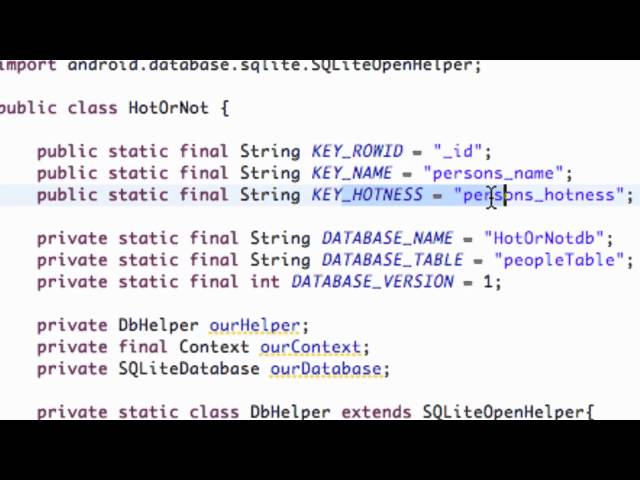 Android Developing Applications Tutorial   114   Creating SQLite Database