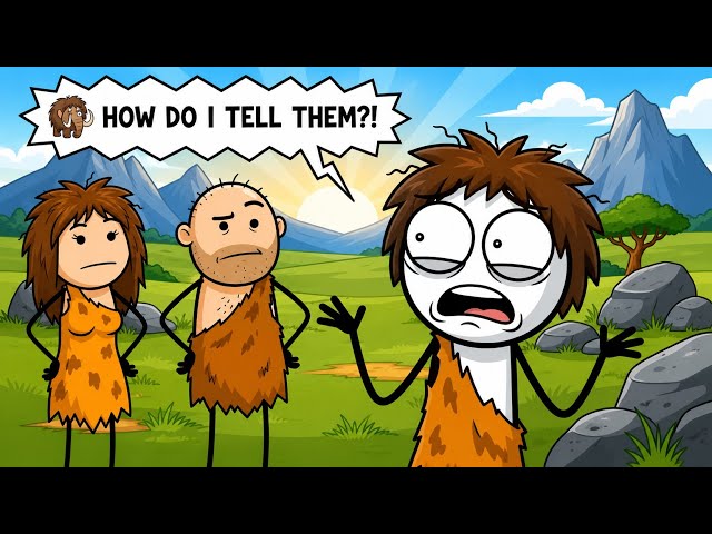 From ancient humans talk to AI  | short funny 2D animation| Docu 2D explainer 