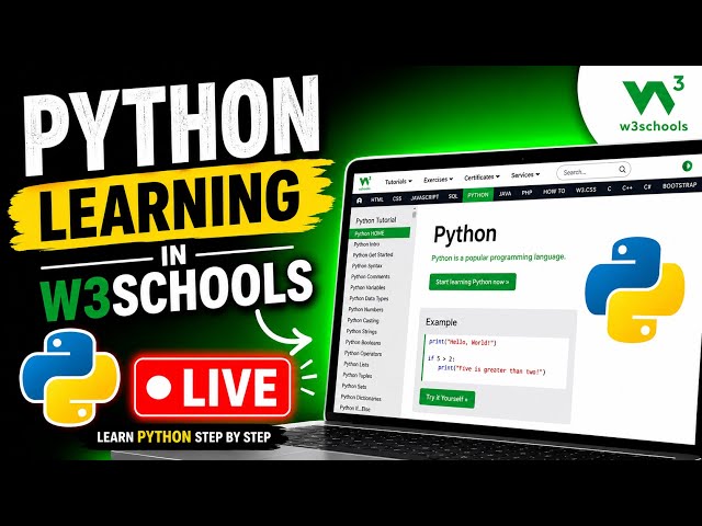 Python Tutorial for Beginners | Learn Python Easy with W3Schools 🔥 Live