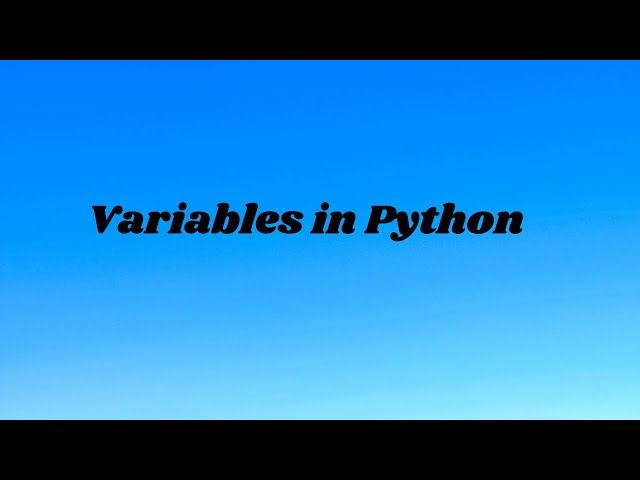 Variables in python