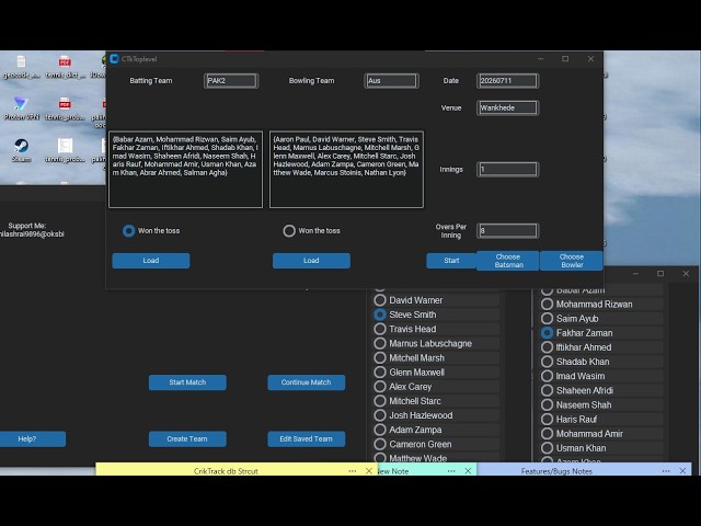 CrikTrack - Cricket Scoring App | Python, CustomTkinter, SQLite