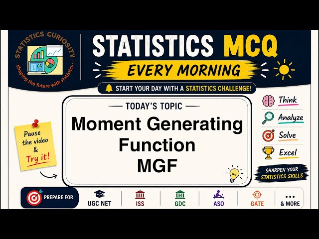 How to Find Expectation E(X) from MGF | MGF Solved Example | Daily Stats MCQ⁠