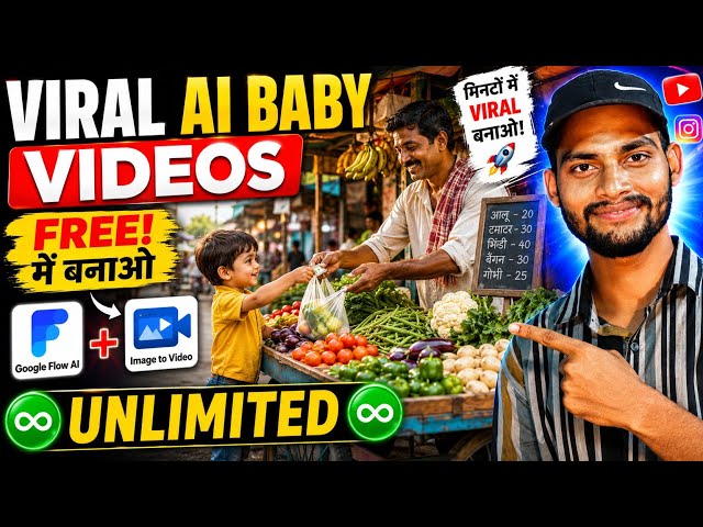How to Create Viral AI Baby Videos 😍 | Google Flow AI + Image to Video Tutorial 2026 (Hindi)