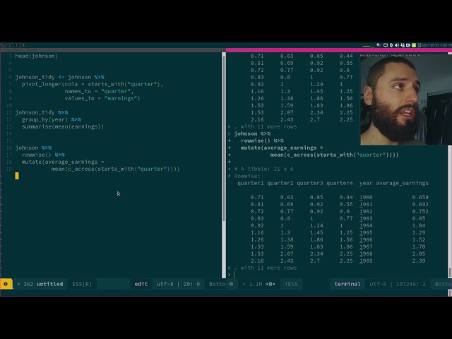 Row-based workflows with R
