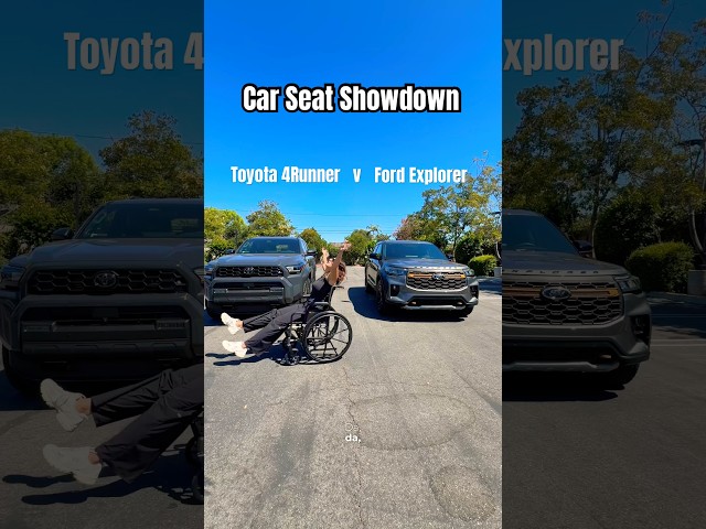 @toyotausa 4Runner vs @ford Explorer - Car Seat Showdown! #mom #suv #toyota #ford #car #family