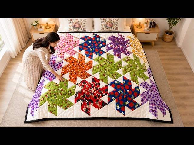 With Just a Few Simple Strips of Fabric, You Can Create a Beautiful Flower Blanket
