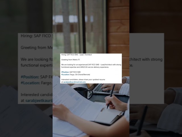 SAP JOB - Fargo, GA | Forwarded