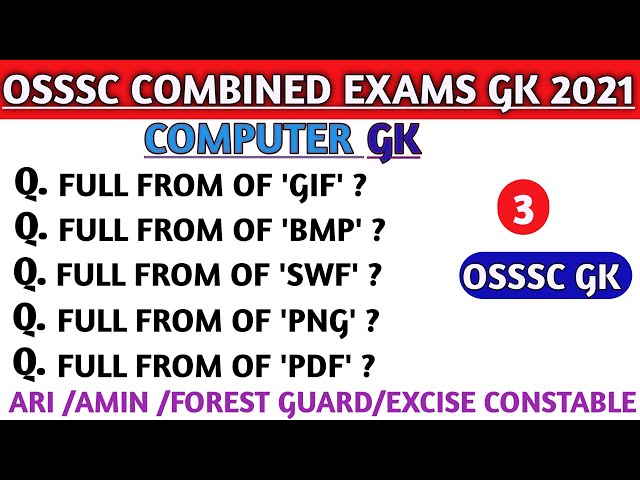 Odia Computer Class Osssc |Computer Question and Answer |Osssc Combined Gk | Computer Mcq |
