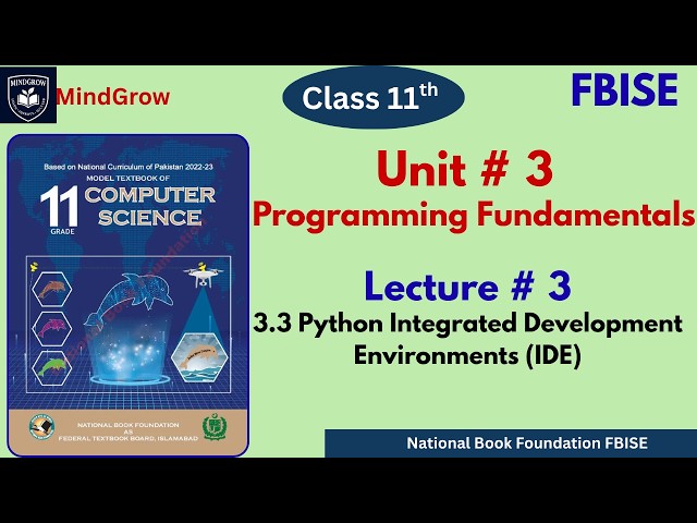 Unit 3 Programming Fundamentals | 3.3 Python IDE, IDLE | FBISE HSSC-I NBF Class 11 Computer Science