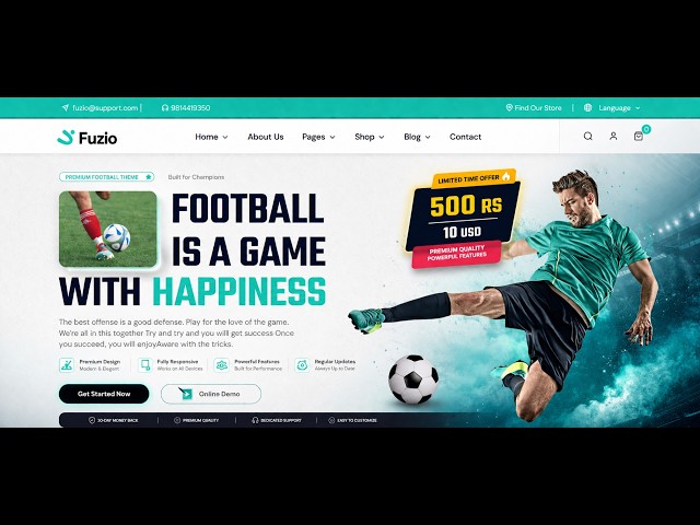 Premium Football League Website Template | Bootstrap 5 | Just ₹500 ($10 USD)