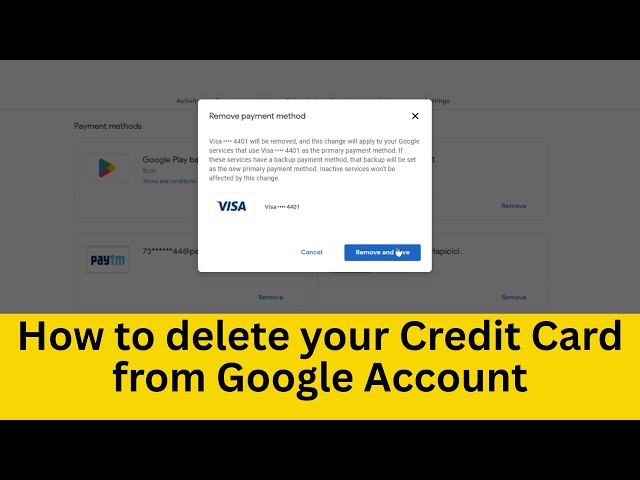 How to delete your credit card from Google