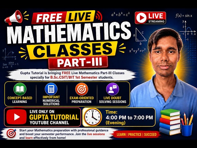 Mathematics One Shot Live Classes Part-III | B.Sc.CSIT | BIT | 1st Semester |