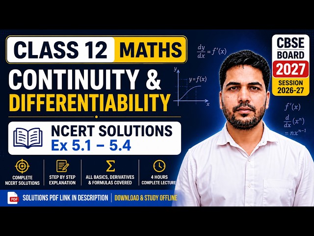 Class 12 Maths|Continuity & Differentiability|NCERT Solutions Ex 5.1–5.4|#class12maths #derivatives