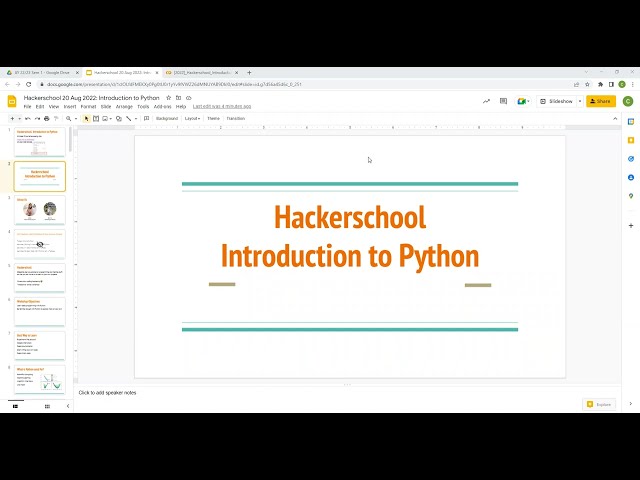 Hackerschool AY 22/23 S 1: Introduction to Python