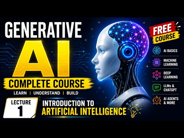Generative AI Complete Course | Introduction to Artificial Intelligence | Lecture 1