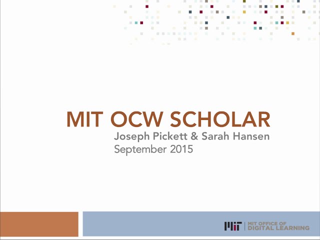 MIT OCW Scholar