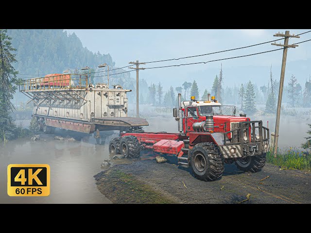 Heavy Oil Rig Delivery - Kenworth 963 - SnowRunner 4k (No Commentary)