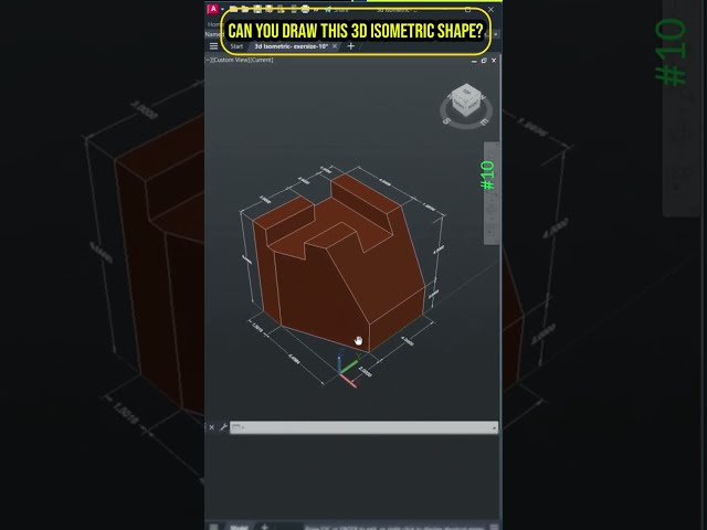 AutoCAD 3D Isometric Drawing Exercise #09