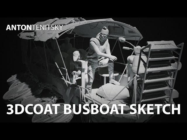 3D Coat Bus Boat Sketch - Timelapse - No Commentary