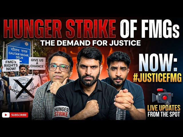 FMG’s hunger strike #fmge #nbe #jpnadda #nbems #nmc #abroadmbbs #mbbs #tvk #cmvijay #pmoindia #bjp 