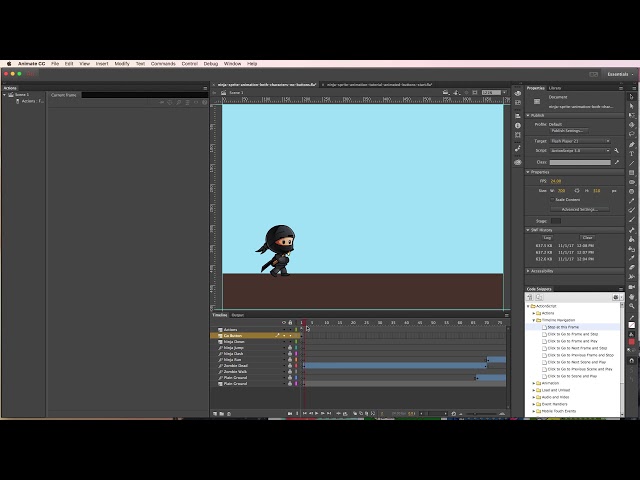 Animate CC - Adding Button Actionscript