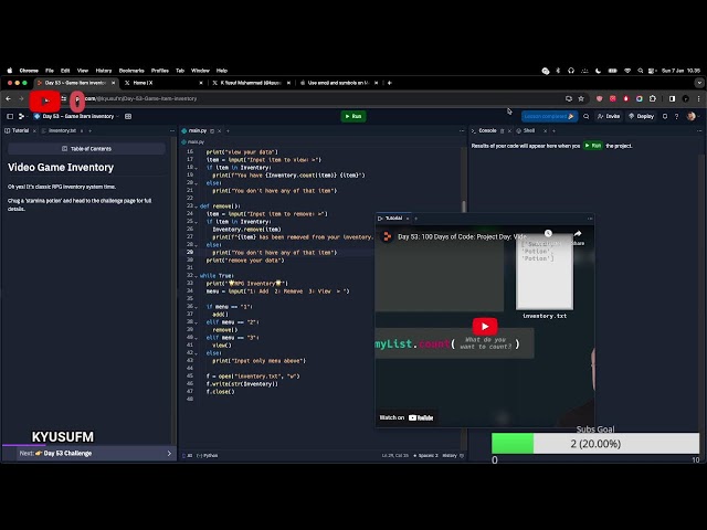 100 days of code day 53 ~
