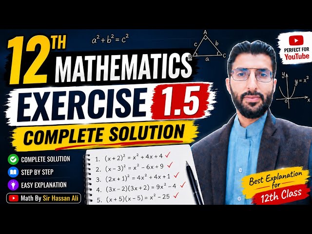 12th Class Math New Book 2026 || 2nd year Math Exercise 1.5 - exercise 1.5 class 12th maths