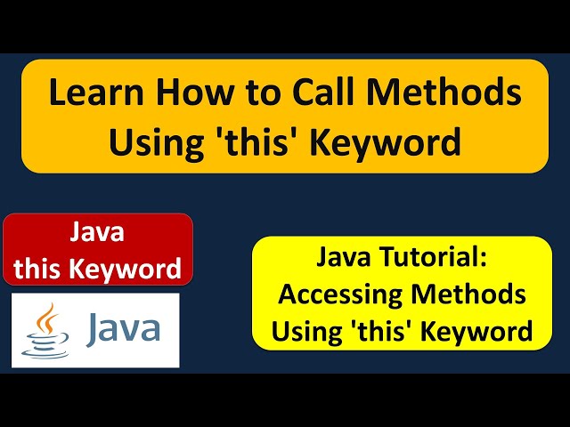 How to call the method using this keyword? | Java this keyword (access method) | Java Tutorial
