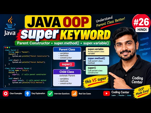 super Keyword in Java in Hindi | super(), Parent Constructor & this vs super | Java Course #26