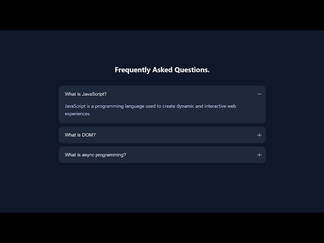 Build a Modern Accordion with HTML, CSS & JavaScript