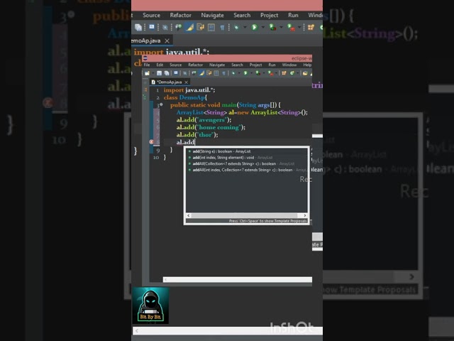 Print ArrayList elements using for each loop || Bit By Bit || #shorts #ytshorts