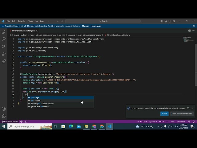 How to make Strong Password Generator Extension (.aix)